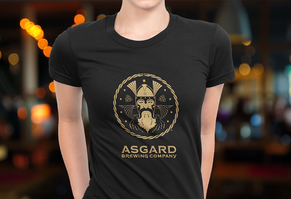 Asgard logo on a black shirt