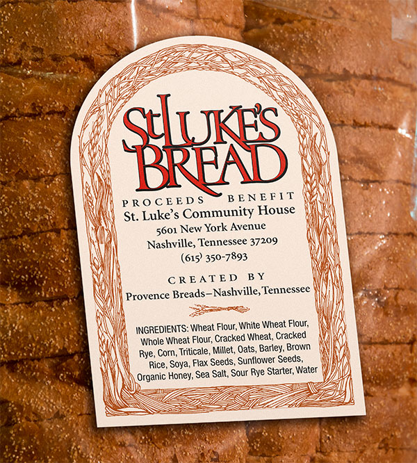 St. Luke's Bread bag label